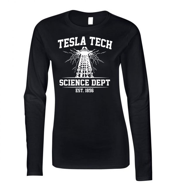 Tesla Fekete Női Hosszú Ujjú Póló