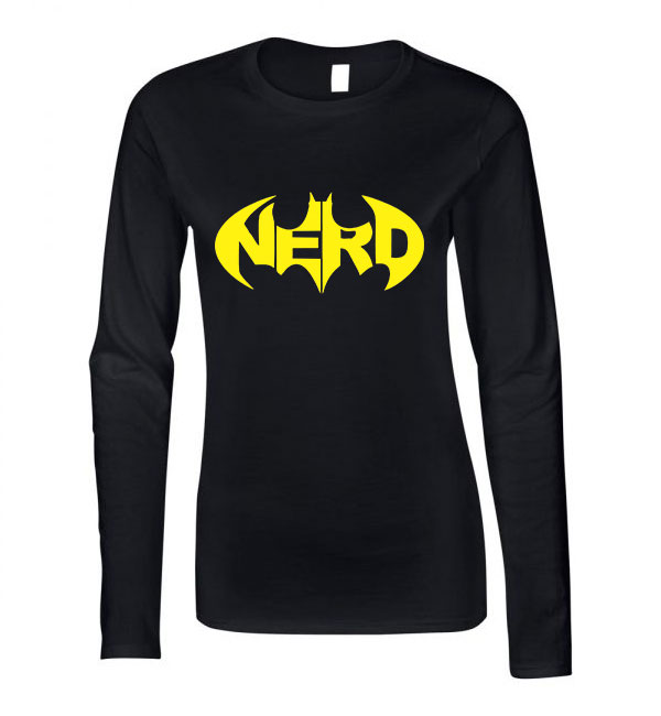 nerd kocka Fekete Női Hosszú Ujjú Póló