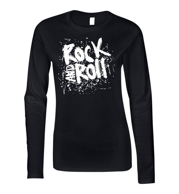 rock n roll Fekete Női Hosszú Ujjú Póló