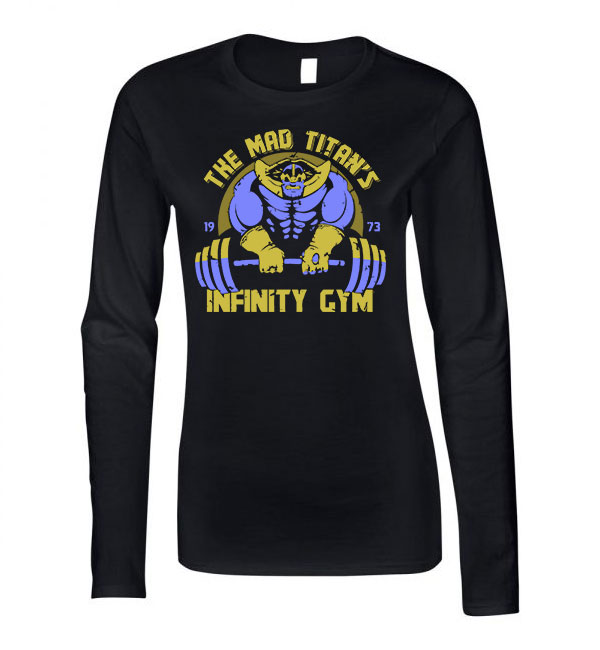 edzés kondi gym thanos Fekete Női Hosszú Ujjú Póló