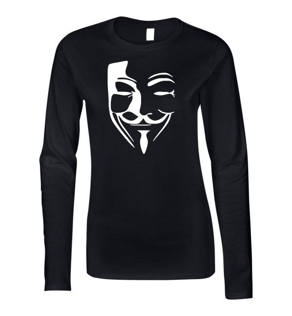 anonymus vendetta Fekete Női Hosszú Ujjú Póló