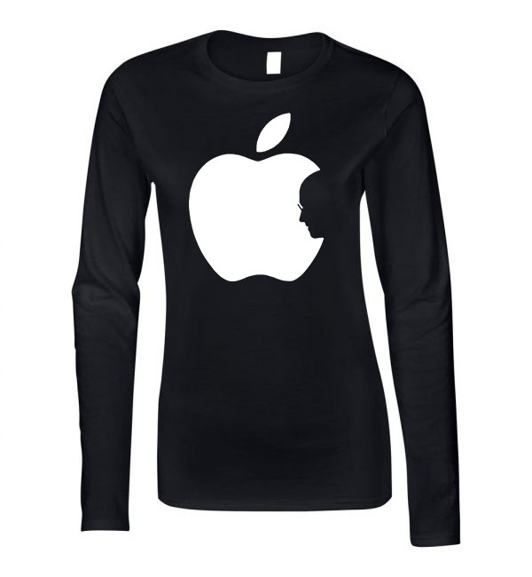 apple iphone steve jobs Fekete Női Hosszú Ujjú Póló