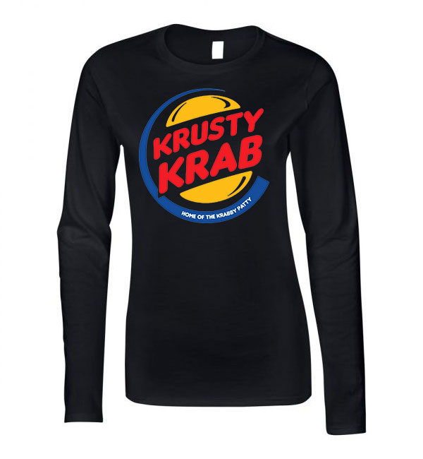 herkentyű burger krusty krab Fekete Női Hosszú Ujjú Póló