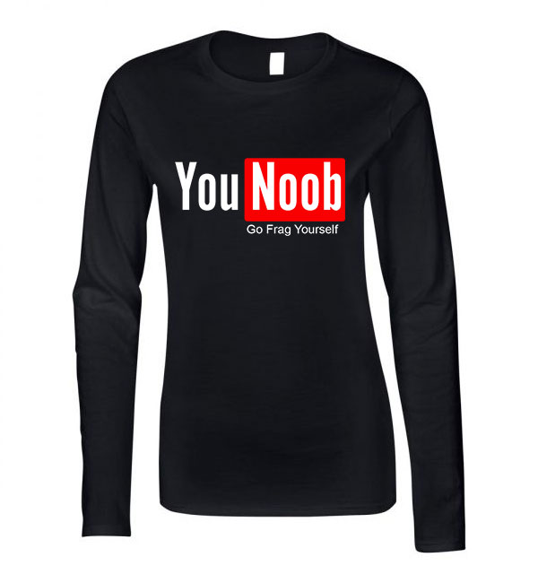 you noob youtube Fekete Női Hosszú Ujjú Póló
