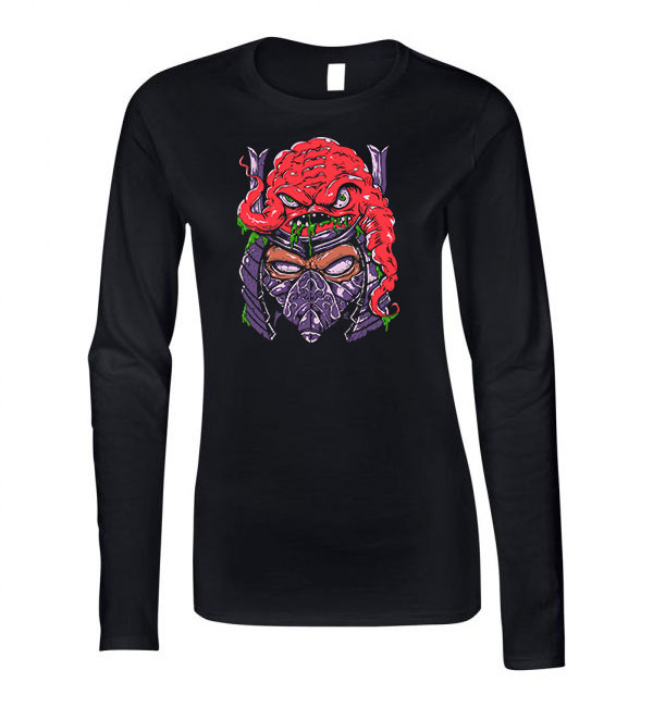 tini ninja teknőcök zúzó shredder Fekete Női Hosszú Ujjú Póló