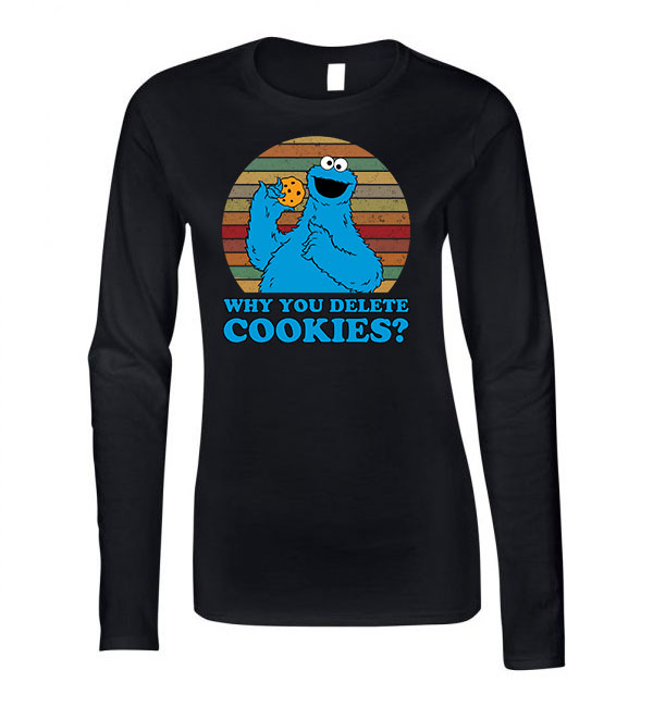 sütiszörny cookie monster Fekete Női Hosszú Ujjú Póló