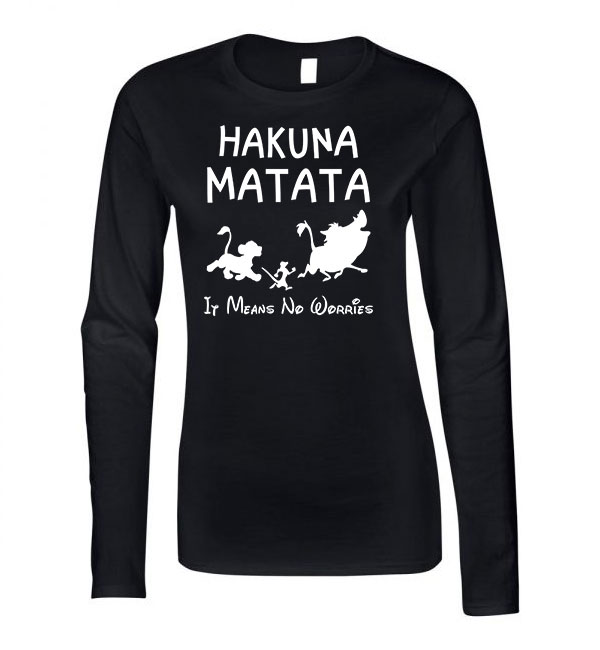 hakuna matata az oroszlánkirály Fekete Női Hosszú Ujjú Póló