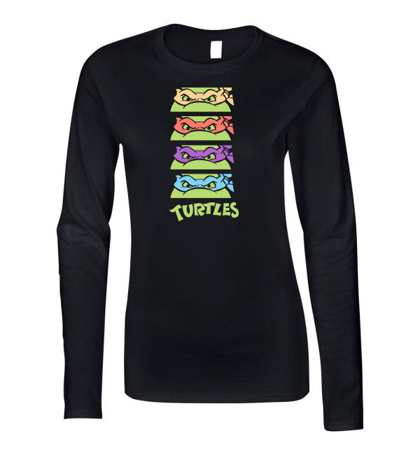Tini Ninja Teknőcök tmnt Fekete Női Hosszú Ujjú Póló