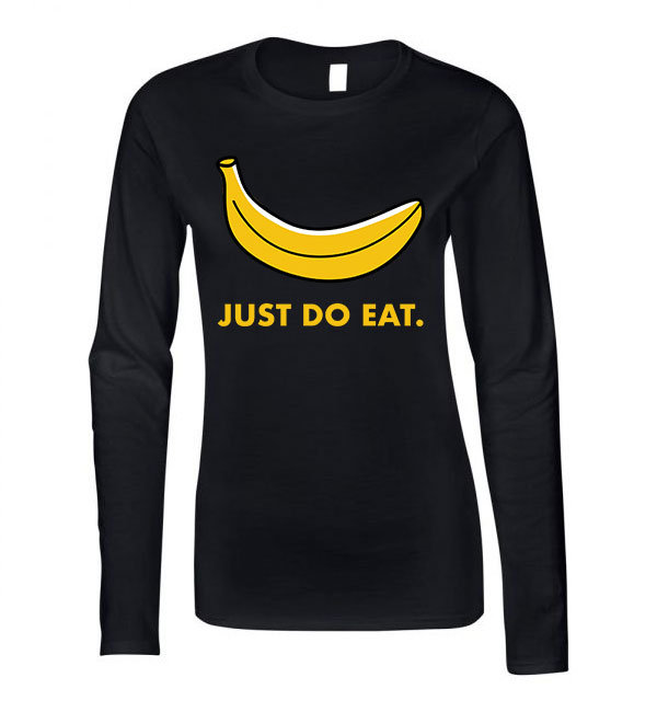 banán banana humor Fekete Női Hosszú Ujjú Póló