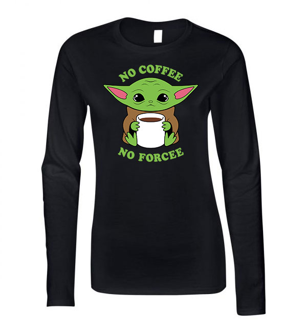 baba yoda baby yoda mandalorian Fekete Női Hosszú Ujjú Póló