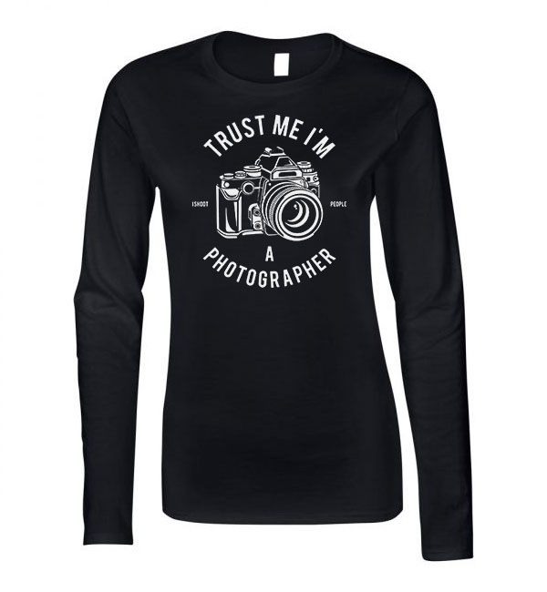 fotós fotózás photographer fényképész fényképező Fekete Női Hosszú Ujjú Póló