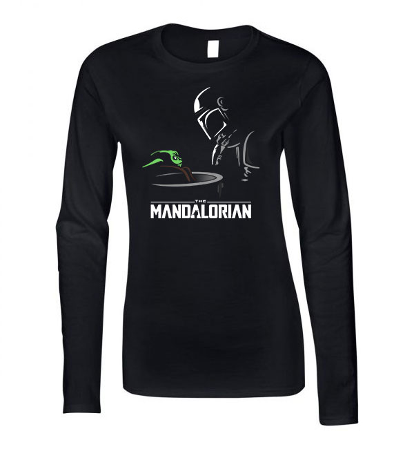 a mandalorian baba yoda baby yoda Fekete Női Hosszú Ujjú Póló