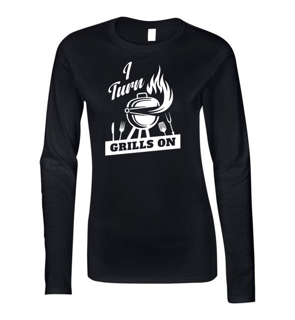 grillezés grill Fekete Női Hosszú Ujjú Póló