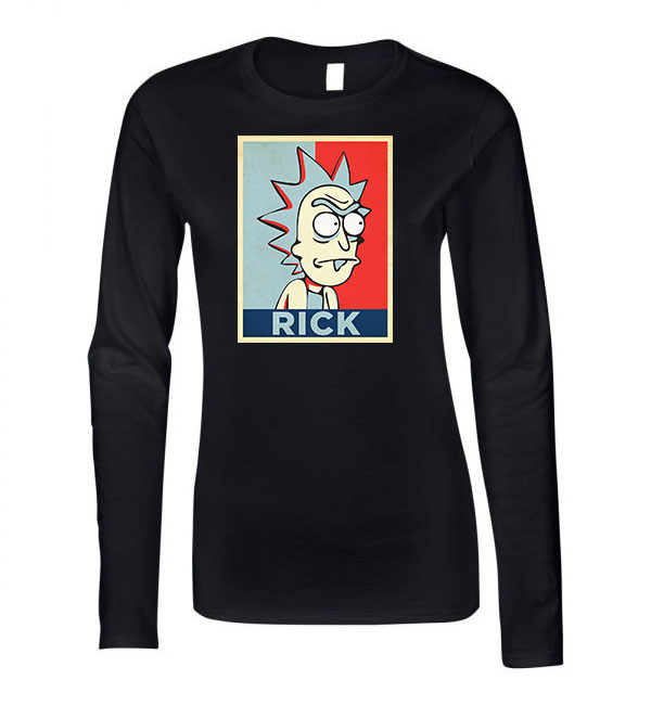 rick és morty Fekete Női Hosszú Ujjú Póló
