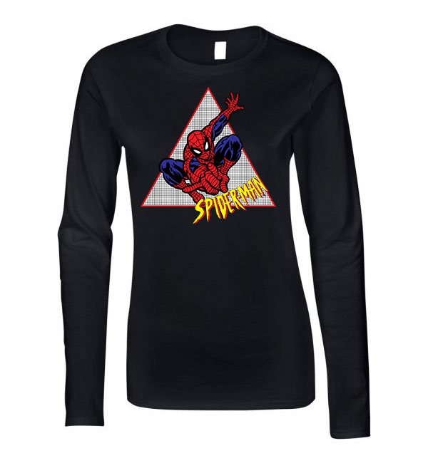 pókember spider man Fekete Női Hosszú Ujjú Póló