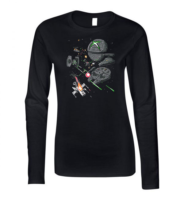 gamer konzolok console joystick star wars Fekete Női Hosszú Ujjú Póló