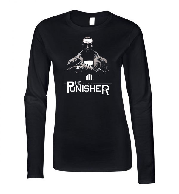 The Punisher A Megtorló Fekete Női Hosszú Ujjú Póló