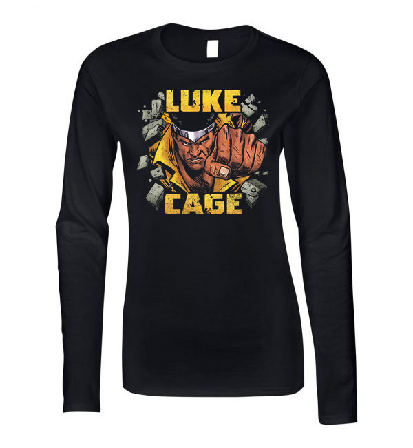 luke cage Fekete Női Hosszú Ujjú Póló