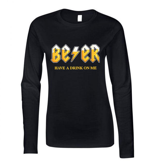 sör beer alkohol Fekete Női Hosszú Ujjú Póló