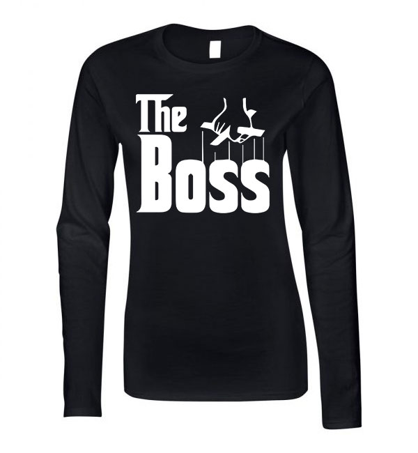 The Boss Fekete Női Hosszú Ujjú Póló