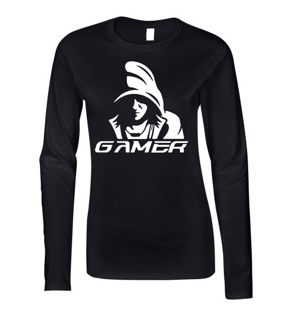gamer Fekete Női Hosszú Ujjú Póló