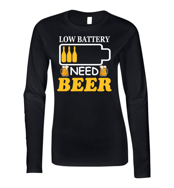 sör battery humor Fekete Női Hosszú Ujjú Póló