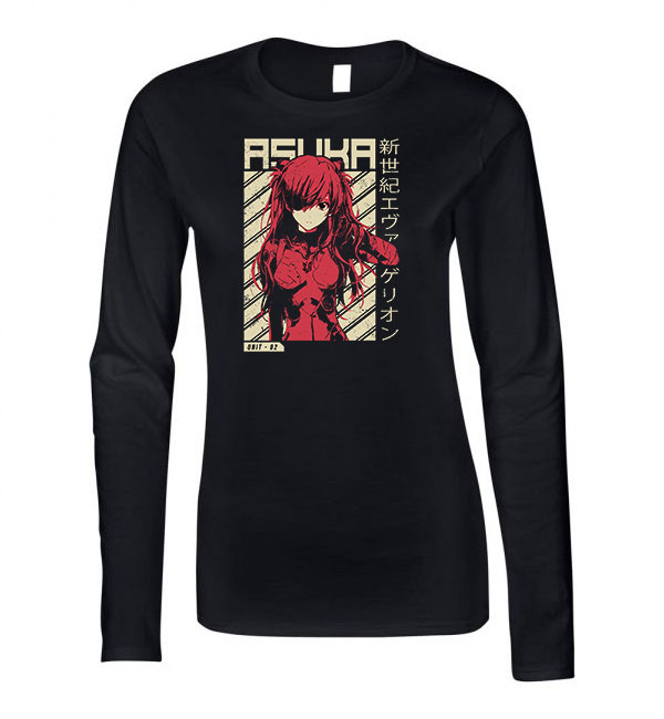evangelion Fekete Női Hosszú Ujjú Póló