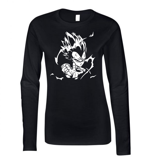 vegeta dragon ball Fekete Női Hosszú Ujjú Póló