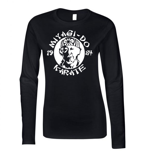 miyagi dojo karate kölyök Fekete Női Hosszú Ujjú Póló