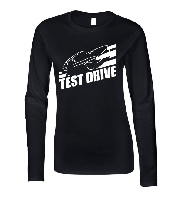 test drive autós autó kocsi Fekete Női Hosszú Ujjú Póló