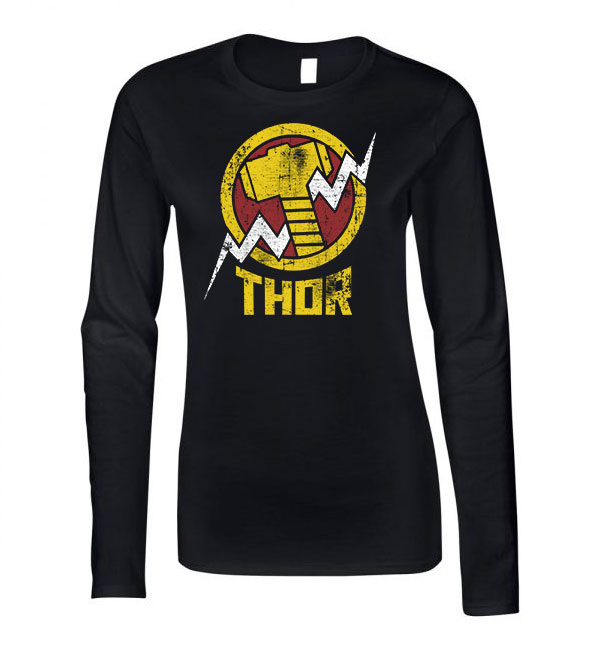thor avengers Fekete Női Hosszú Ujjú Póló