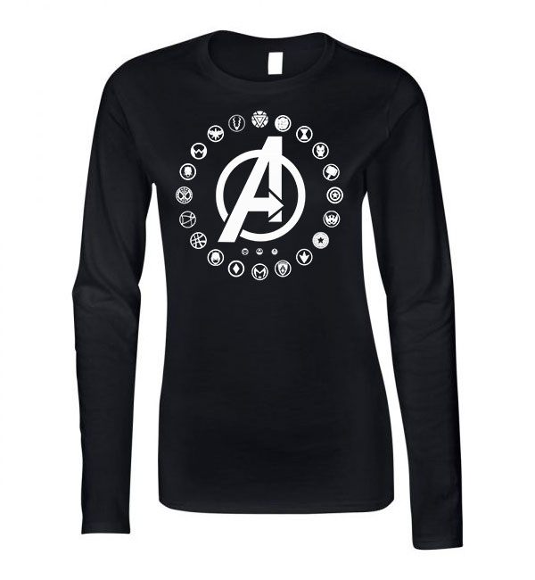 avengers bosszúállók Fekete Női Hosszú Ujjú Póló