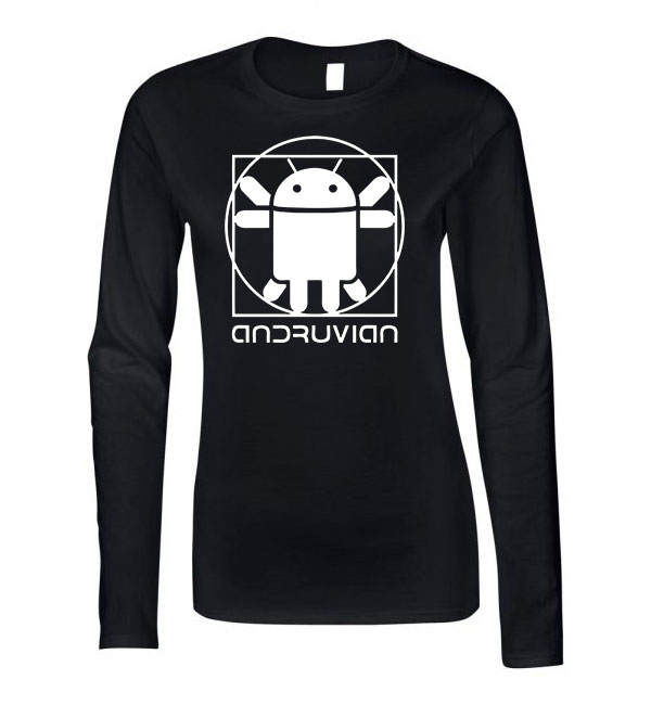 android Vitruviu Fekete Női Hosszú Ujjú Póló
