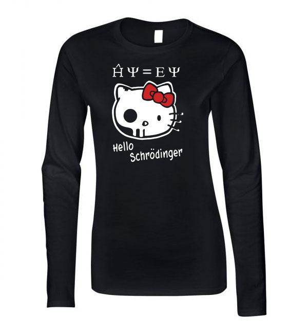 hello schrödinger macskája Fekete Női Hosszú Ujjú Póló