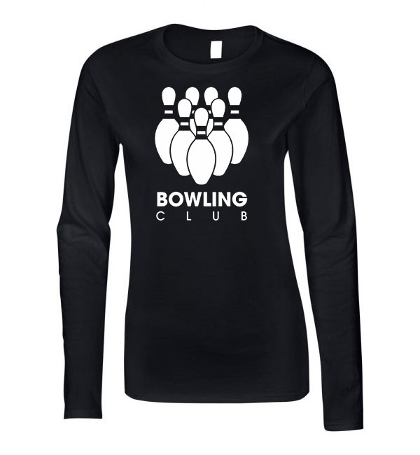 bowling club Fekete Női Hosszú Ujjú Póló