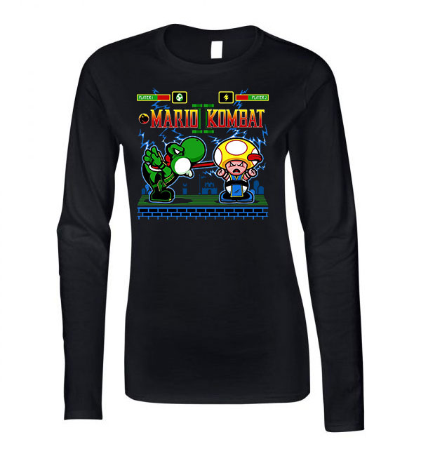 super mario Fekete Női Hosszú Ujjú Póló