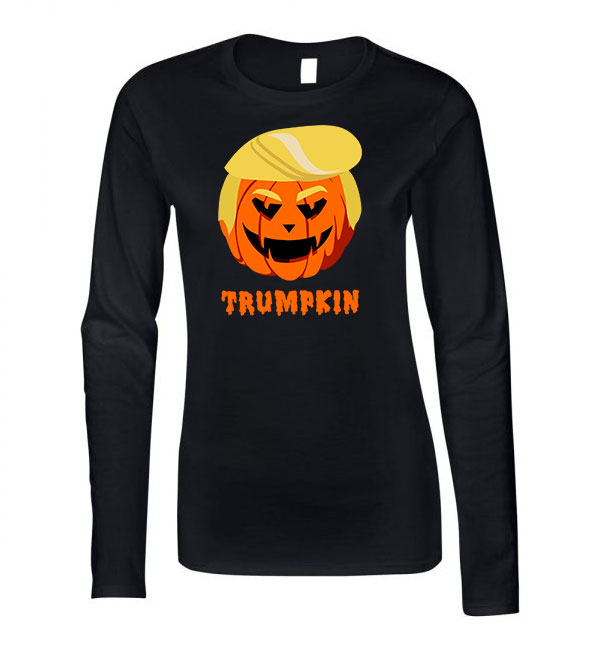 donald trump tök halloween Fekete Női Hosszú Ujjú Póló