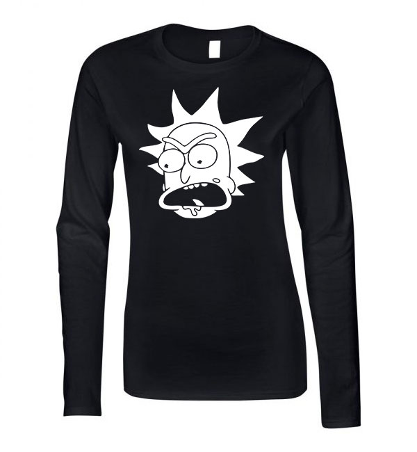 rick és morty Fekete Női Hosszú Ujjú Póló