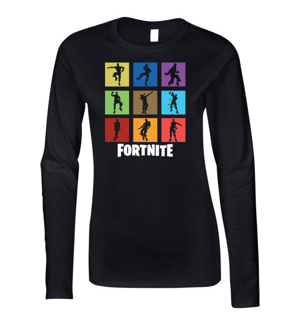 Fortntie emotok Fekete Női Hosszú Ujjú Póló