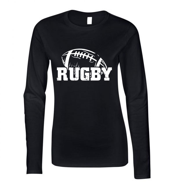 Rugby Fekete Női Hosszú Ujjú Póló