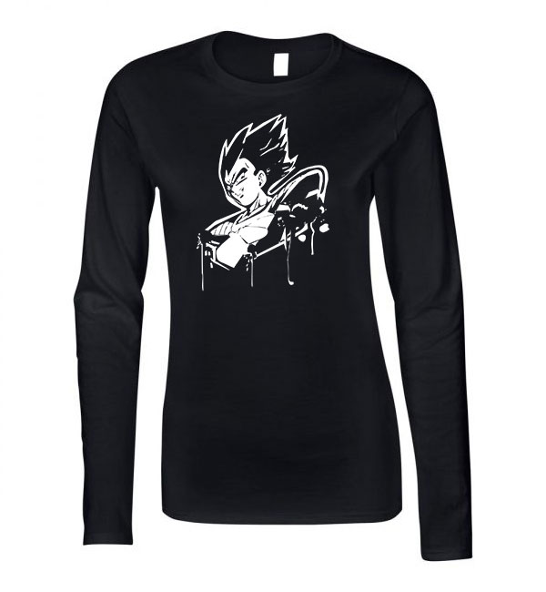 vegeta dragon ball Fekete Női Hosszú Ujjú Póló