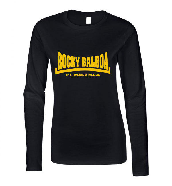 rocky balboa Fekete Női Hosszú Ujjú Póló