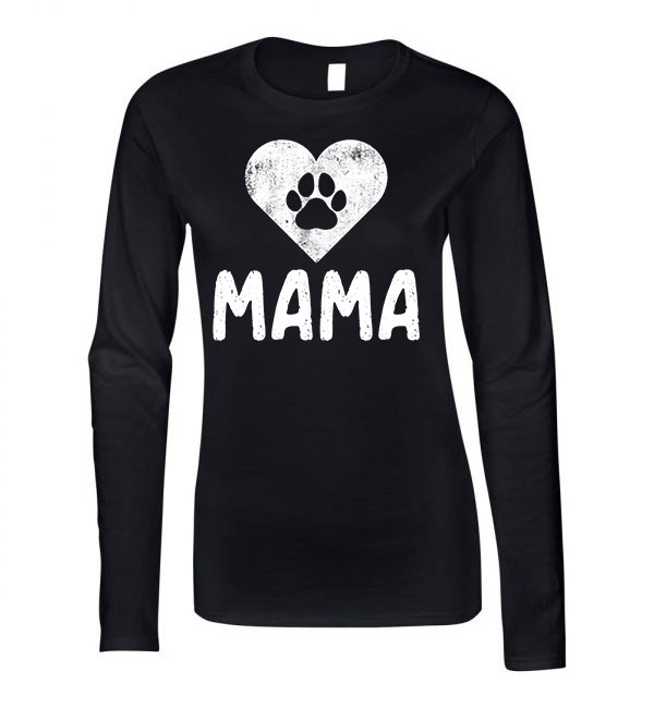 Dog Mama kutya kutyás Fekete Női Hosszú Ujjú Póló