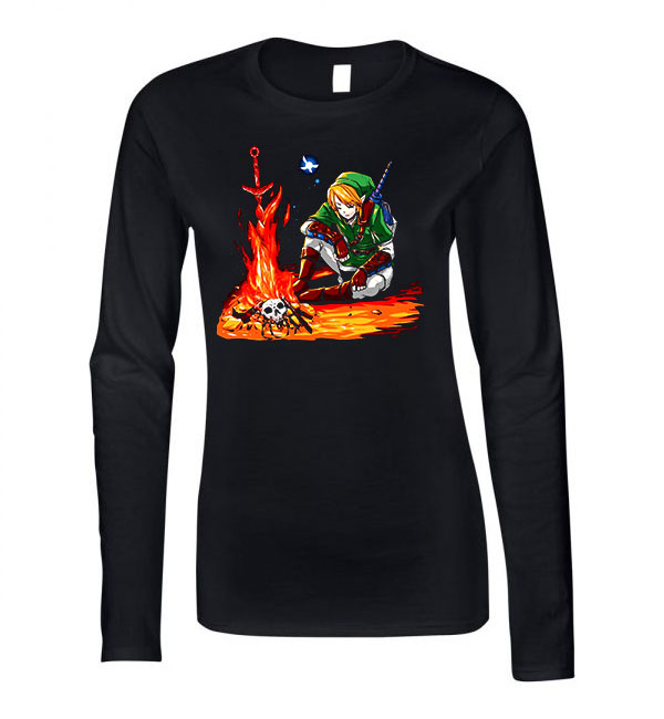 link zelda Fekete Női Hosszú Ujjú Póló
