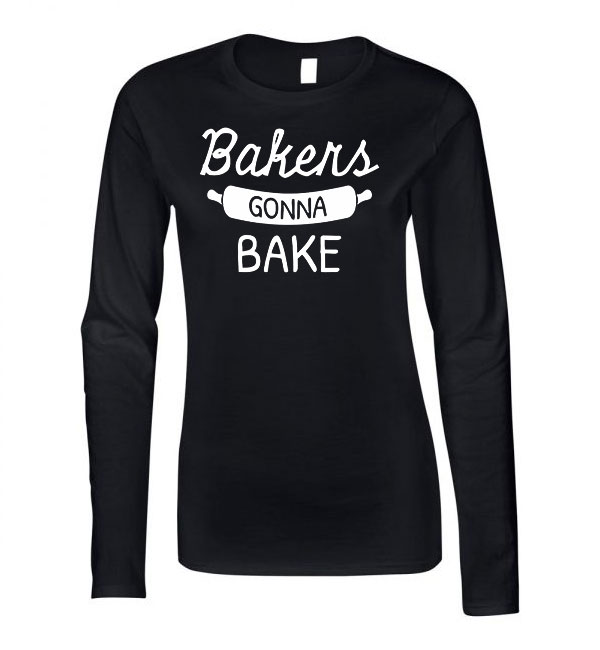 sütés cukrász bake baking Fekete Női Hosszú Ujjú Póló