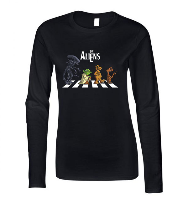 alien yoda alf et Fekete Női Hosszú Ujjú Póló