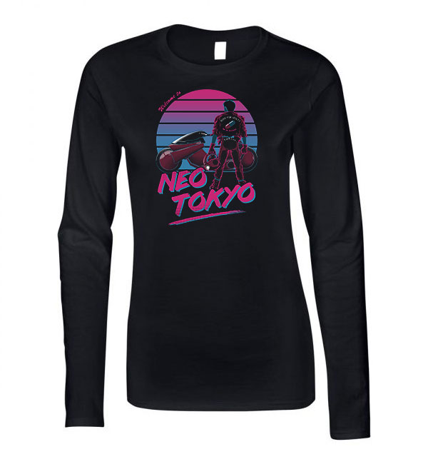 neo tokyo Fekete Női Hosszú Ujjú Póló