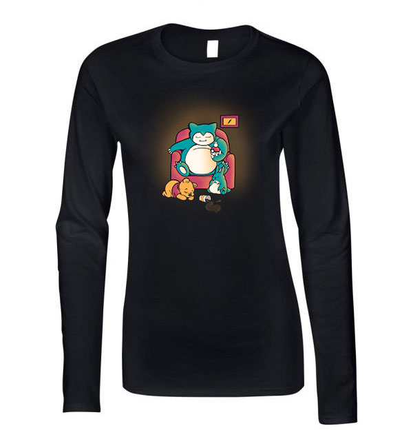 snorlax micimackó totoro Fekete Női Hosszú Ujjú Póló