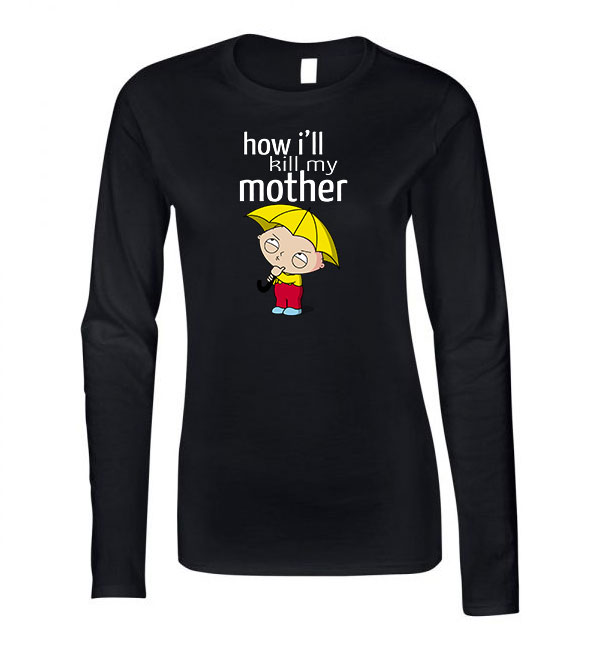 stewie griffin family guy Fekete Női Hosszú Ujjú Póló
