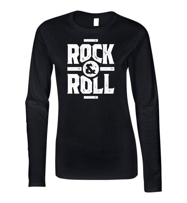 rock and roll Fekete Női Hosszú Ujjú Póló
